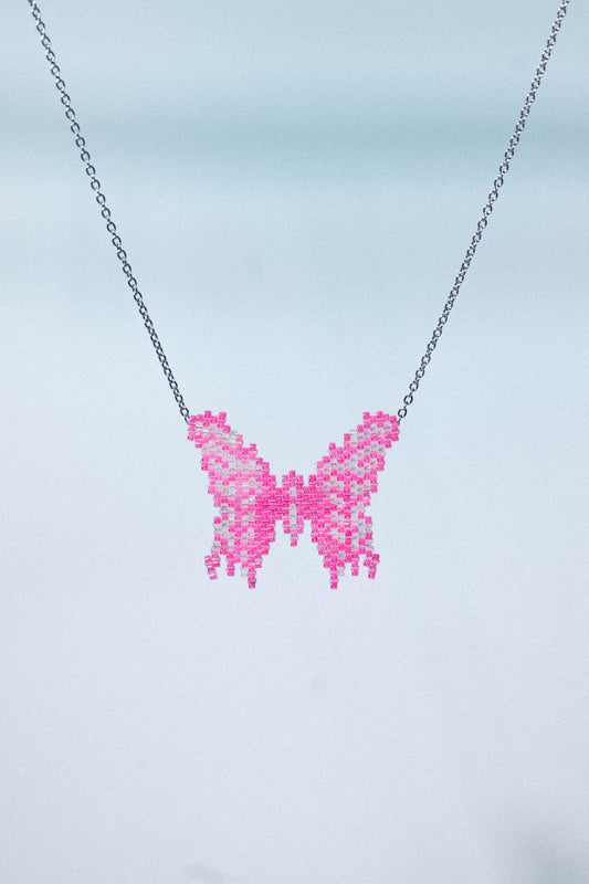 Glitch wings/ Pink butterfly belly chain or necklace