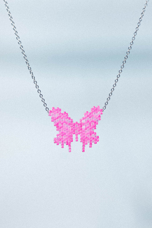 Glitch wings/ Pink mini butterfly belly chain or necklace