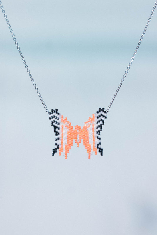 La vitesse/ Orange glitch wings butterfly belly chain or necklace