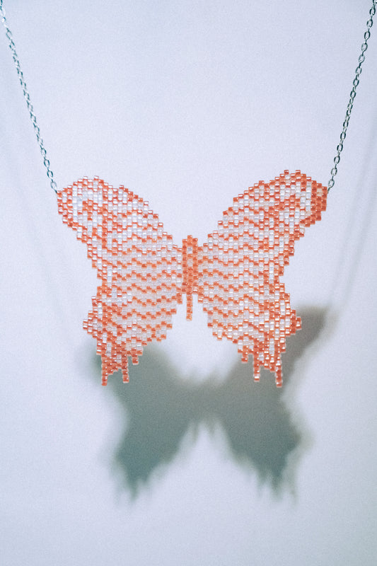 Orange butterfly necklace