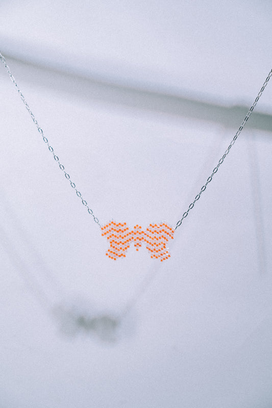 Orange mini butterfly body chain