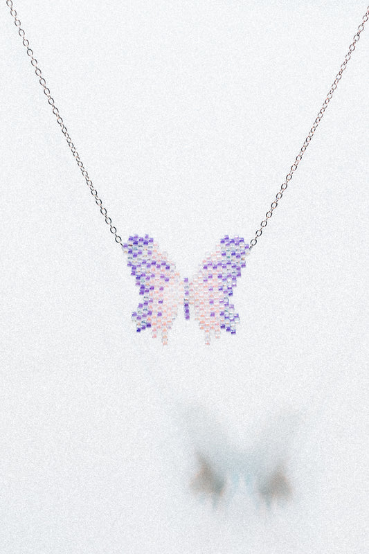 Glitch wings/ Light Pink mini butterfly body chain or necklace